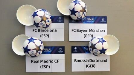 عاجل .. بايرن ميونيخ يرتطم ببرشلونة .. والريال وجها لوجه أمام بروسيا في قبل نهائي دوري أبطال أوروبا