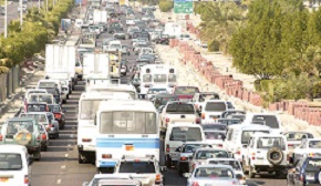 ربكه مرورية على السابع بإتجاه الجهراء بسبب تعطل شاحنة