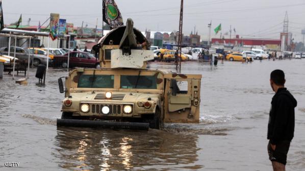 العراق.. الأمطار الغزيرة تعطّل محافظتين