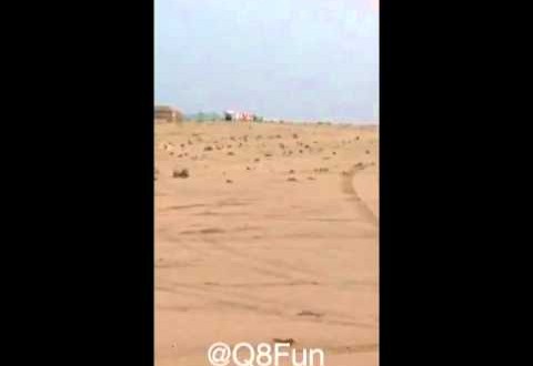 فيديو: لحظة انفجار لغم بالقرب من احد مخيمات النويصيب بعدما كشفته السيول