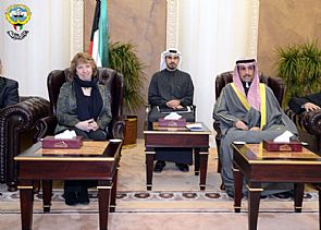 الغانم استقبل آشتون ورئيس مجلس الشورى الإيراني