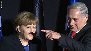 اصابع “نتنياهو” ترسم شنب هتلر على وجهها