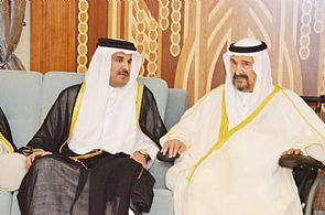 أمير قطر يزور الشيخ سالم العلي الصباح