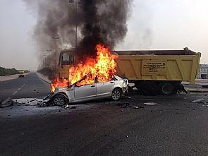 وفاة مواطن بحادث تصادم مروع في صبحان