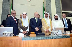 الغانم عقد مباحثات رسمية مع رئيس البرلمان الألباني