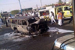 إخماد حريق مركبة في الضجيج