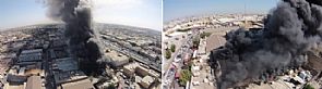 إخماد حريق هائل بمخزن في الشويخ