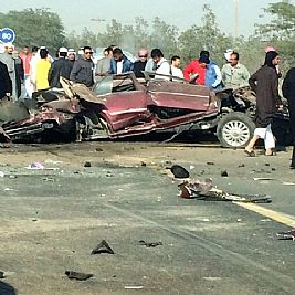 مصرع 3 مواطنين في حادث تصادم على السابع