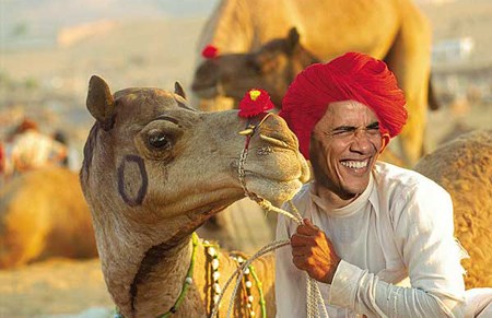 بالصور.. صحيفة هندية تسخر من باراك أوباما وزوجته