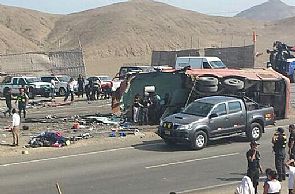 مصرع 30 شخصاً في حادث تصادم ببيرو