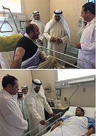 وزير الداخلية يزور رجلي أمن اصيبا أثناء تنظيم حركة السير على الدائري الرابع