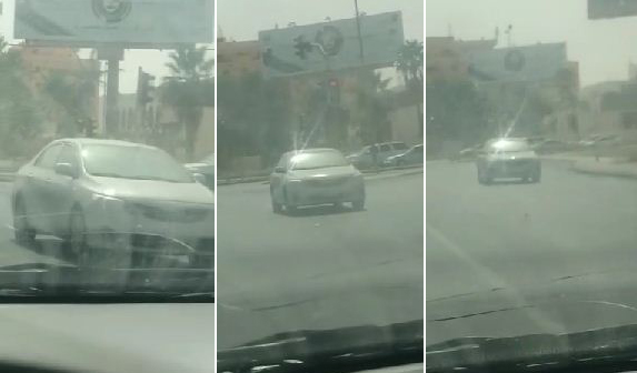 فيديو : قائد مركبة متهور يقودها للخلف في السعودية