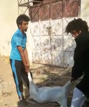 فيديو لشابين يعذبون ماعز بطريقة وحشية ومطالبات بمعاقبتهم