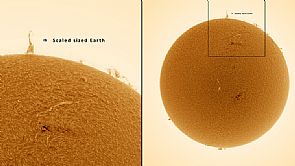 ‘برج إيفل’ بحجم 7 أضعاف الأرض يظهر بارزا على الشمس
