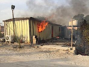 حريق في شاليه سكن عمال