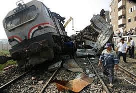 تصادم قطارين بمحطة مصر