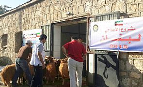 الهلال الأحمر الكويتي يختتم توزيع الأضاحي للنازحين بلبنان