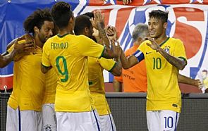 نيمار يقود البرازيل لفوز ساحق على أمريكا ودياً