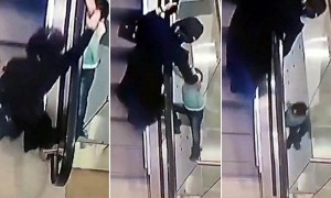 VID: Five-Year-Old Girl Falls Off Escalator In Horror Plunge