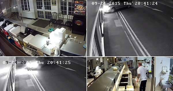 فيديو: اصطدام سائق مخمور بحائط مطعم وتحطيمه