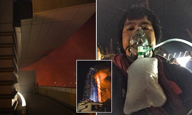 فيديو: مصور يوثِّق لحظات الرعب من الطابق 48 بفندق دبي المحترق