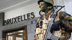 Police control the access to Brussels central train station following Tuesday's bomb attacks in Brussels, Belgium, March 23, 2016. REUTERS/Vincent Kessler