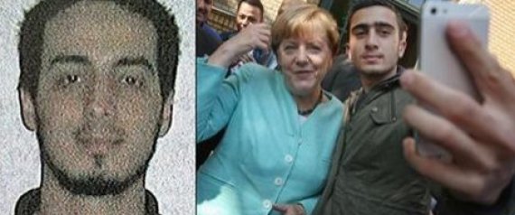 انتحاري بروكسل المزعوم يرد على مهاجميه ويفتحر بالتقاطه سيلفي مع ميركل