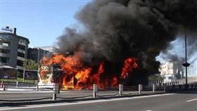 بالصور…انفجار حافلة ركاب وسط إسطنبول