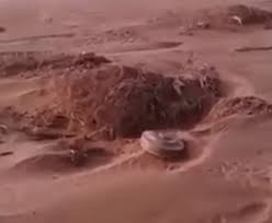 فيديو: السيول تجرف ألغام الحوثيين بعيدًا عن حدود المملكة