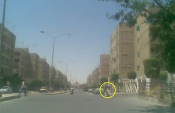 بالفيديو.. رجلان عملاقان يظهران بالقرب من أهرامات الجيزة