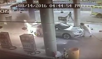 بالفيديو.. موقف بطولي لسعودي ينقذ محطة وقود من الانفجار