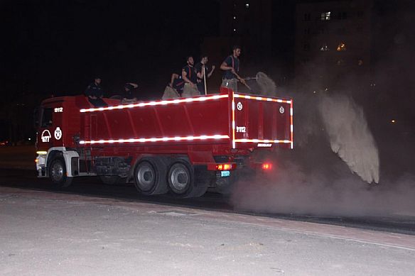 تسرب ديزل على طريق الدائري الرابع