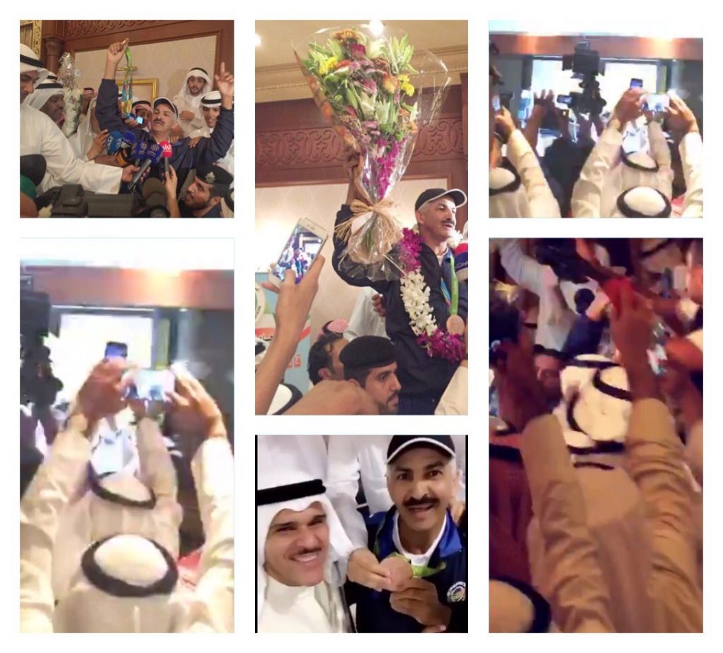 بالفيديو و الصور…لحظة وصول البطل الكويتي الرامي #عبدالله_طرقي_الرشيدي