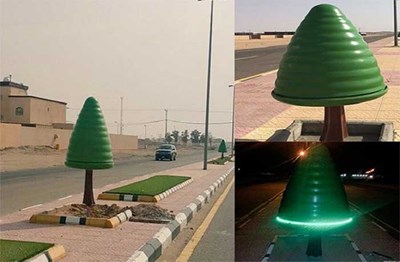 جدل عن “أشجار” ظهرت كما القذائف بشوارع مدينة سعودية