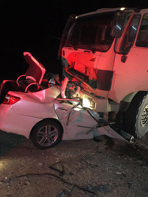 مصرع عسكري واخر اسيوي في حادث تصادم على طريق اللياح