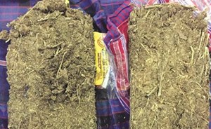 ماريغوانا في أرضية حقيبة بالمطار