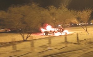 قفزة تنقذ شاباً من الموت حرقاً على طريق السالمي