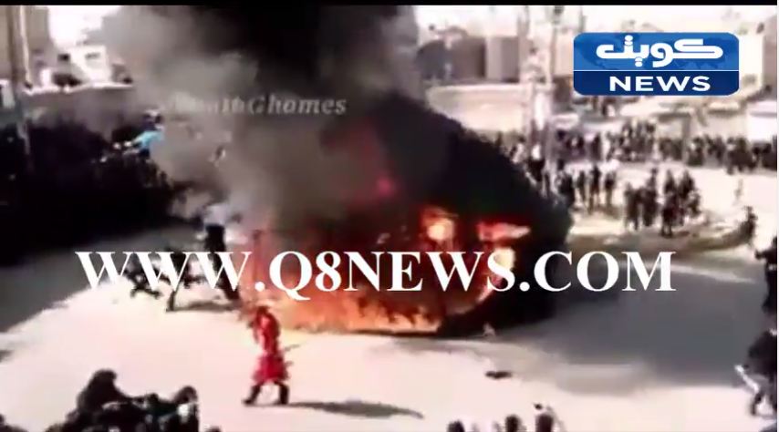 فيديو ممنوع على اصحاب القلوب الضعيفة : احتراق خيمة بمن فيها #كربلاء #شيعي_يحرق_اخوانه