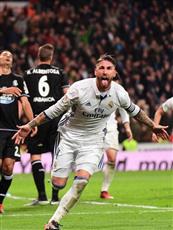 راموس يمارسة هوايته المفضلة بالوقت القاتل ويقود الريال للانتصار بثلاثية على ديبورتيفو لاكورونيا