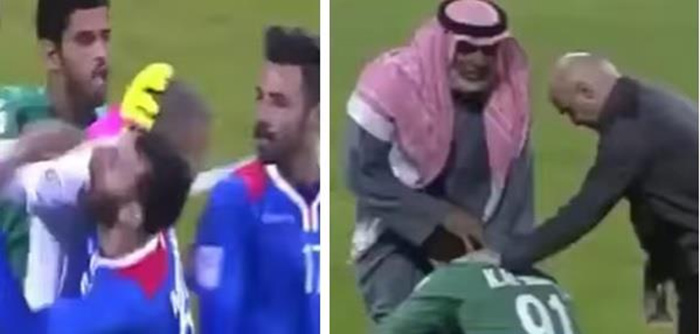 بالفيديو: حارس قطري يشتبك مع منافسه الذي شتم والدته.. ووالده ينزل الملعب لتهدئته