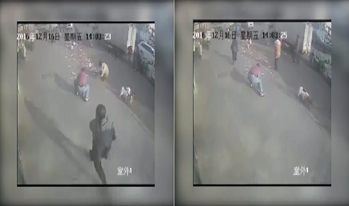 شاهد بالفيديو…تطايرت أمواله أمام البنك.. فماذا فعل المارة؟