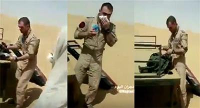 بالفيديو…اللحظات الأولى للطيار الأردني الذي سقطت طائرته بالسعودية