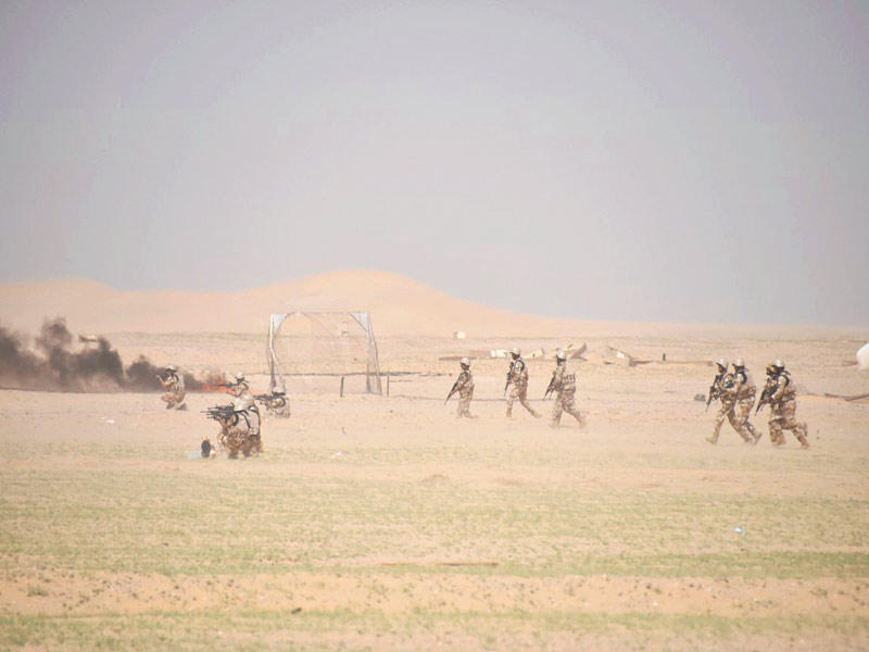 أمن الحدود البرية يجري تمريناً لتحسين الأداء