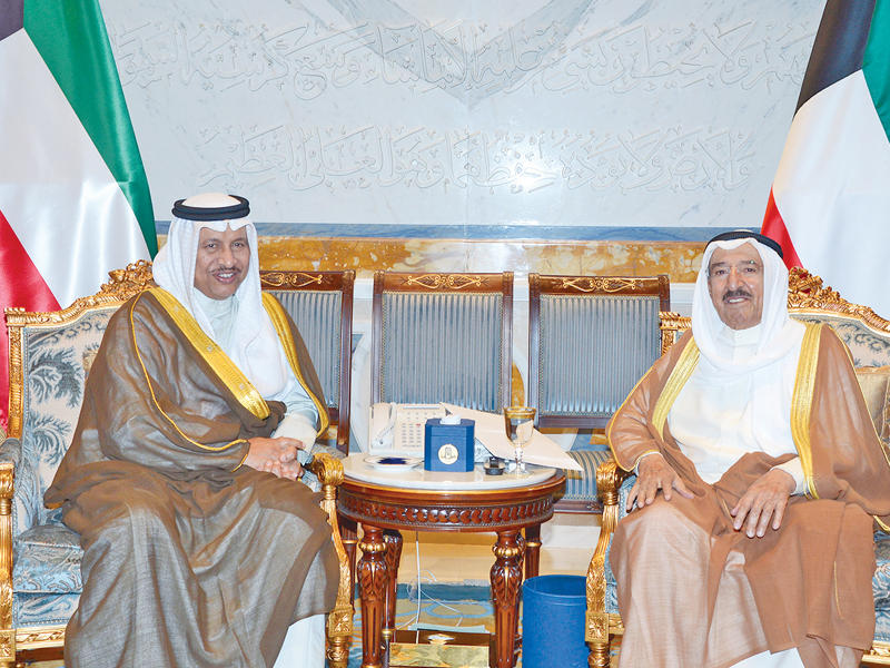 الأمير يستقبل ولي العهد والغانم والمبارك