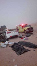 صور مروعة .. رجل يشاهد موت زوجته الحامل وأولاده الخمسة أمامه في السعودية