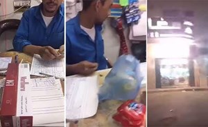 شاهد: شاب يوثق لحظة قيامه بالسرقة من بقالة وهروبه بنجاح