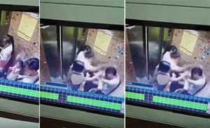 بالفيديو.. علقة ساخنة لرجل حاول فض مشاجرة بين زوجين