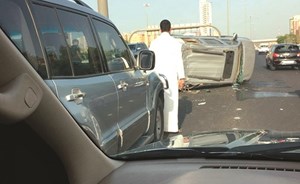 حادث يؤدي إلى انحراف «رباعية» في «المعاكس»