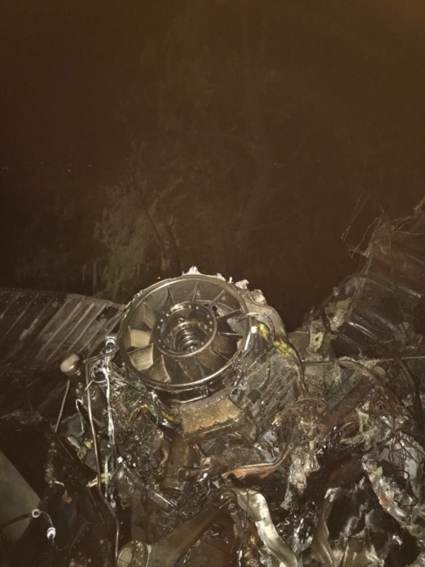 صور مؤثرة لحطام طائرة #نائب_أمير_عسير ومرافقيه