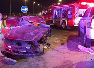 مواطن عشريني فارق الحياة وإصابة أربعة أشخاص بحادث انقلاب مروع على «السابع»